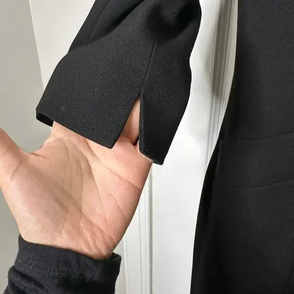 Karen Millen US 10/UK 14 Black Structured Crepe Pencil Midi Dress Career - Picture 10 of 11